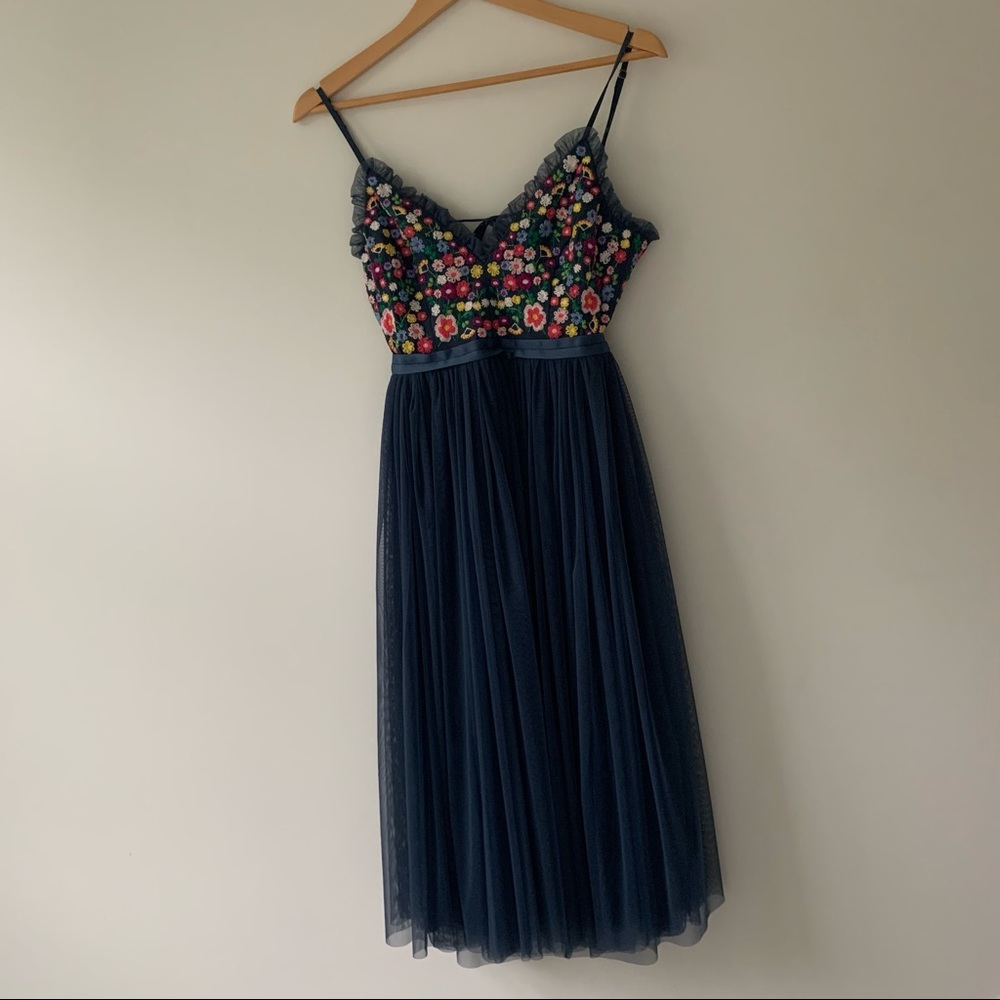 Needle & Thread Embroidered Midi Dress